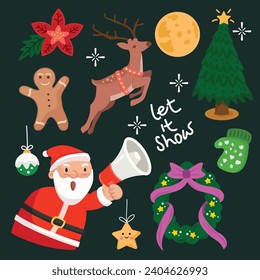 Hand drawn Christmas element collection