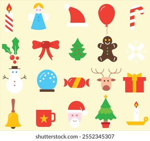 Hand drawn christmas element collection