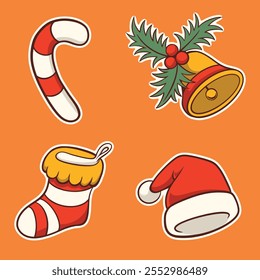 Hand drawn christmas element set
