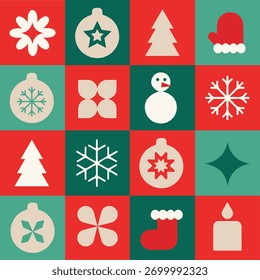 
Handgezeichnete Kollektion von Weihnachtselementen