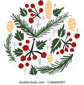 Hand drawn Christmas elements set