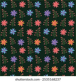 Hand drawn christmas flower collection