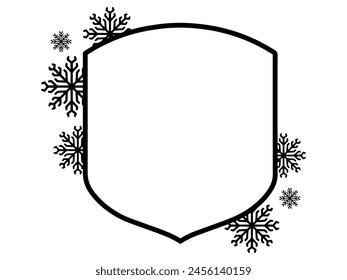 Marco de Navidad dibujado a mano copo de nieve