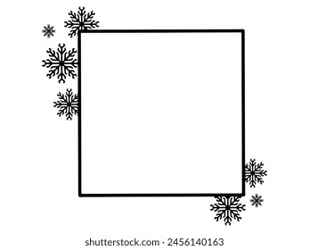 Handgezeichneter Weihnachtsrahmen Schneeflocke