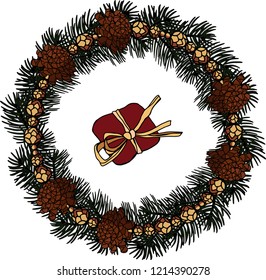 hand drawn christmas frame vector