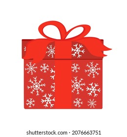Hand drawn Christmas gift box with bow. Vector doodle sketch illustration isolated on white background.
