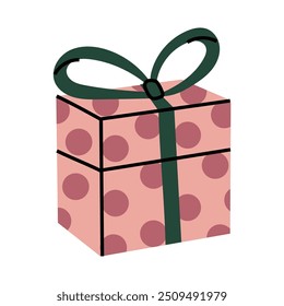 Hand drawn Christmas gift box illustration.