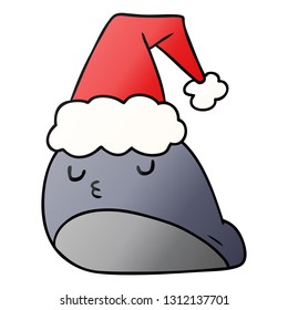 caricatura de gradiente de navidad dibujada a mano de kawaii slug