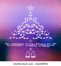 Hand drawn Christmas greeting card. Eps10