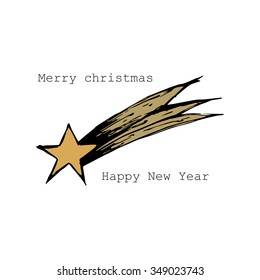 Hand drawn christmas greeting card. Vector illustration.