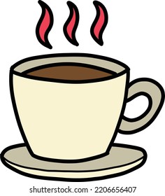 Hand Drawn christmas hot coffee mugs illustration isolated on background