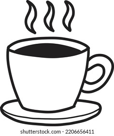 Hand Drawn christmas hot coffee mugs illustration isolated on background
