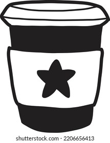 Hand Drawn christmas hot coffee mugs illustration isolated on background