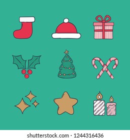 Hand drawn christmas icons
