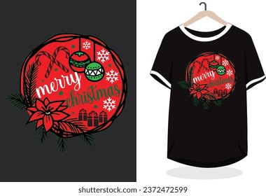 hand drawn christmas joy to the world lettering t-shirt design....