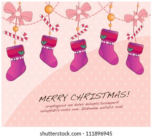 hand drawn christmas layout series(hanging socks)