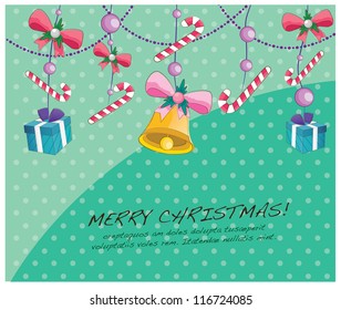 hand drawn christmas layout series(hanging presents and bell)