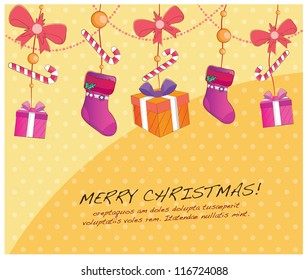 hand drawn christmas layout series(hanging presents and socks)