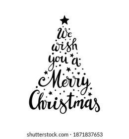 Hand drawn Christmas Lettering. We wish you a Marry Christmas