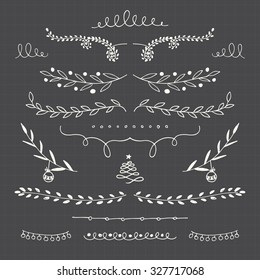 Hand Drawn Christmas Ornamental Borders