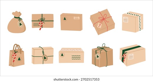Conjunto de Navidades dibujadas a mano Ilustración 