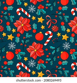 Hand drawn christmas pattern design