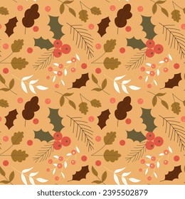 Fondo de diseño de patrones de navidad dibujado a mano. Ilustración vectorial.