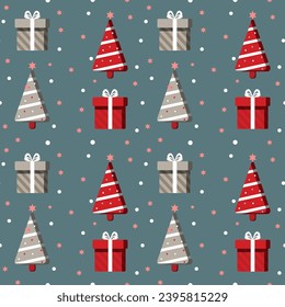 Hand drawn christmas pattern design background. Vector illustration.