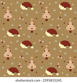 Fondo de diseño de patrones de navidad dibujado a mano. Ilustración vectorial.