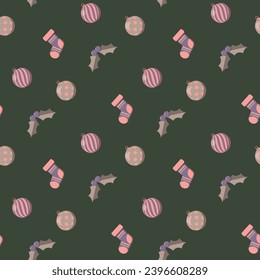 Fondo de diseño de patrones de navidad dibujado a mano. Ilustración vectorial.