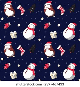 Hand drawn christmas pattern design background. Vector illustration.