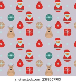 Hand drawn christmas pattern design background. Vector illustration.