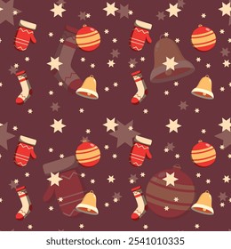 Hand drawn christmas pattern design background. Vector illustration.