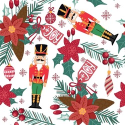 Hand Drawn Christmas Pattern With Nutcrackers . For Kids Apparel, Home Design, Wrapping Paper