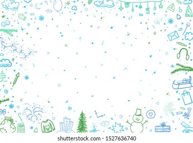 Hand drawn christmas pattern. Sketchy wallpaper with holiday xmas elements. Design for your business