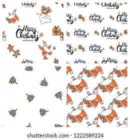 Hand drawn Christmas patterns design kit.
