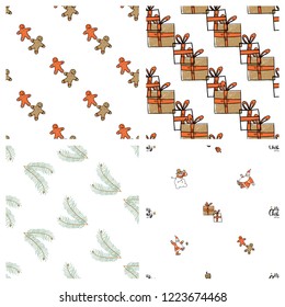 Hand drawn Christmas patterns design kit.

