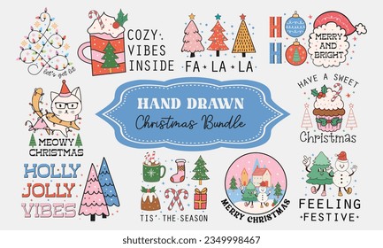 Hand Drawn Christmas PNG Bundle
 svg