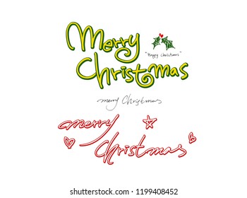 Hand drawn Christmas poster - vector