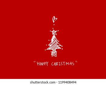 Hand drawn Christmas poster - vector