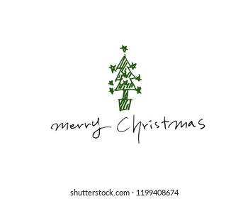 Hand drawn Christmas poster - vector