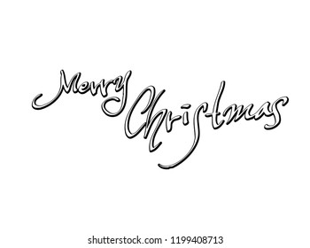 Hand drawn Christmas poster - vector