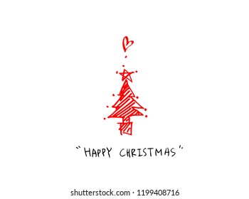 Hand drawn Christmas poster - vector