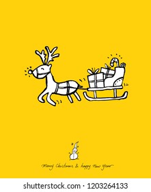 Hand drawn Christmas poster - vector