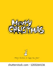 Hand drawn Christmas poster - vector