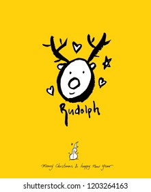 Hand drawn Christmas poster - vector
