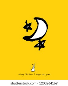 Hand drawn Christmas poster - vector