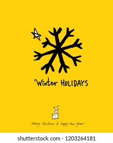 Hand drawn Christmas poster - vector