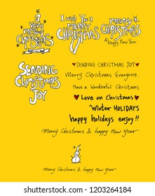 Hand drawn Christmas poster - vector