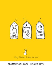 Hand drawn Christmas poster - vector
